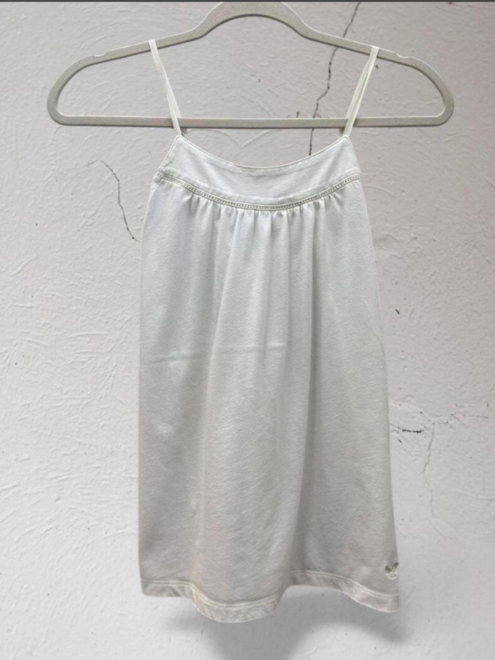 Vintage Y2K American Eagle Outfitters White Baby Doll Pleated Cami Tank Size S